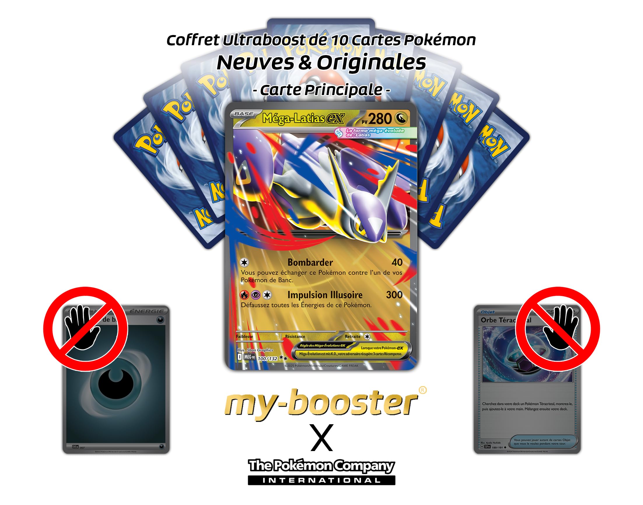 Méga-Latias ex 100/132 - Myboost X Méga-Évolution 1 - Coffret de 10 Cartes Pokémon Françaises
