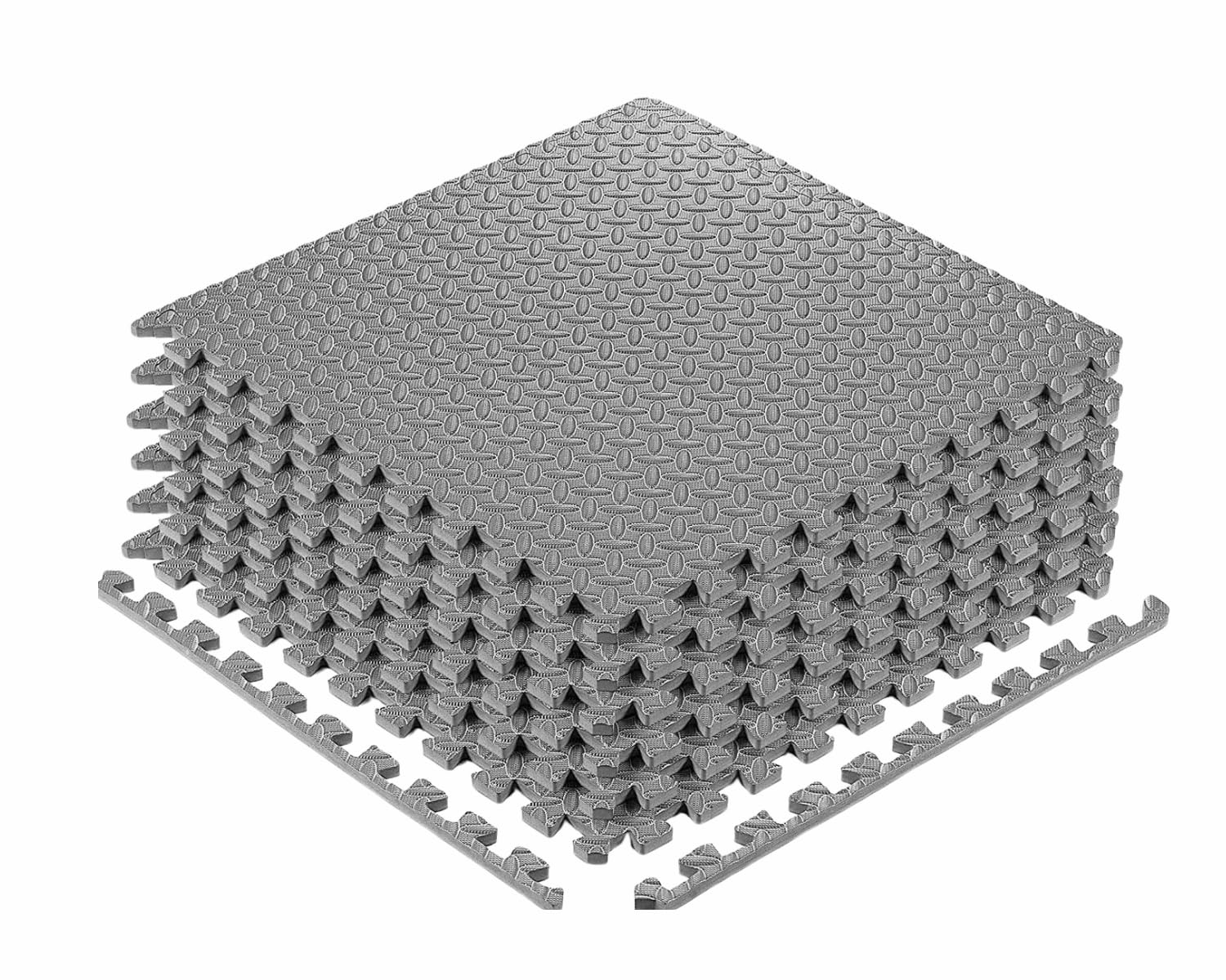 MaTvize EVA Foam Gym Flooring Mats – (60cmx60cm) 2cm Thick, 8 Pcs Grey Interlocking Floor tiles, Non-Slip, Thick Exercise Mats, Home,Yoga & Kids Play (Grey, 2cm Thick, 8 Tiles (32 Square Feet))