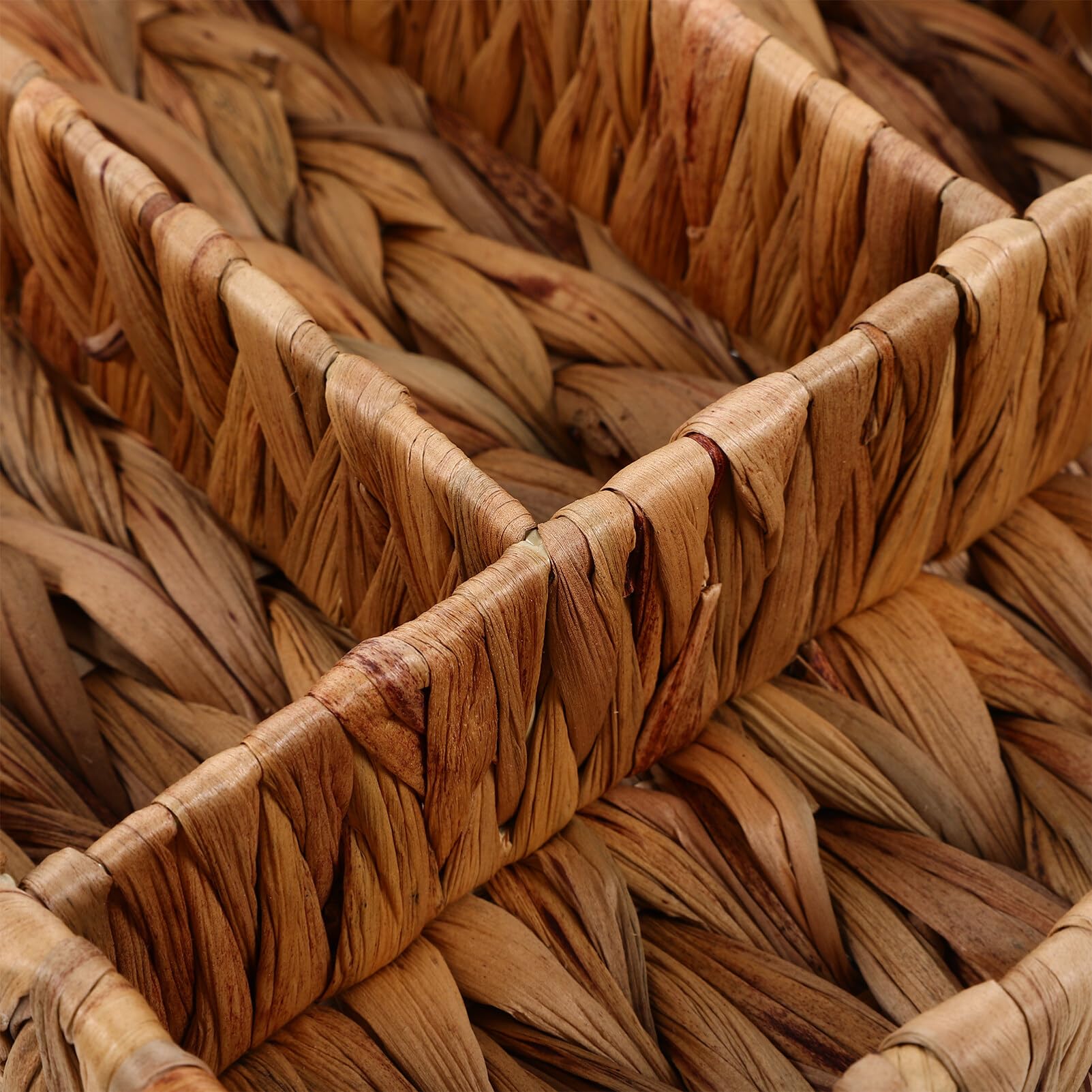 Cabilock Soporte Para Utensilios Tejido De Natural Cesta De Almacenamiento De Pastos Marinos Con Compartimentos Bandeja Para Utensilios Soporte Para Cubiertos Organizador De