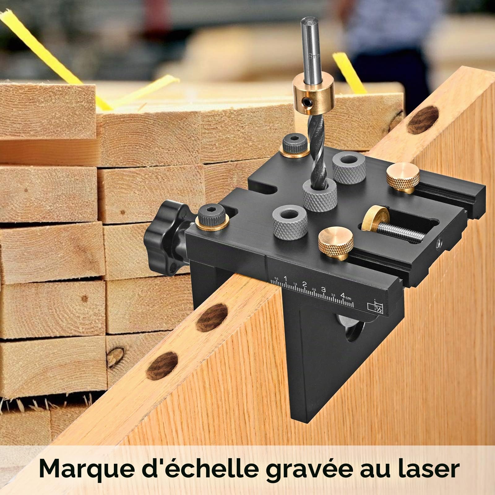 Gabarit de Centrage Kit avec Positionnement plus Précis, Kit de Localisateur avec Foret 6/8/10/15