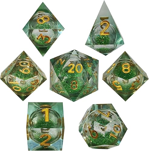WZLHJRAR DND - Juego de dados líquidos - para Dungeons Dragons DD RPG dados poliédricos juego mágico accesorios de dados de mesa Cthulhu D4 D6 D8