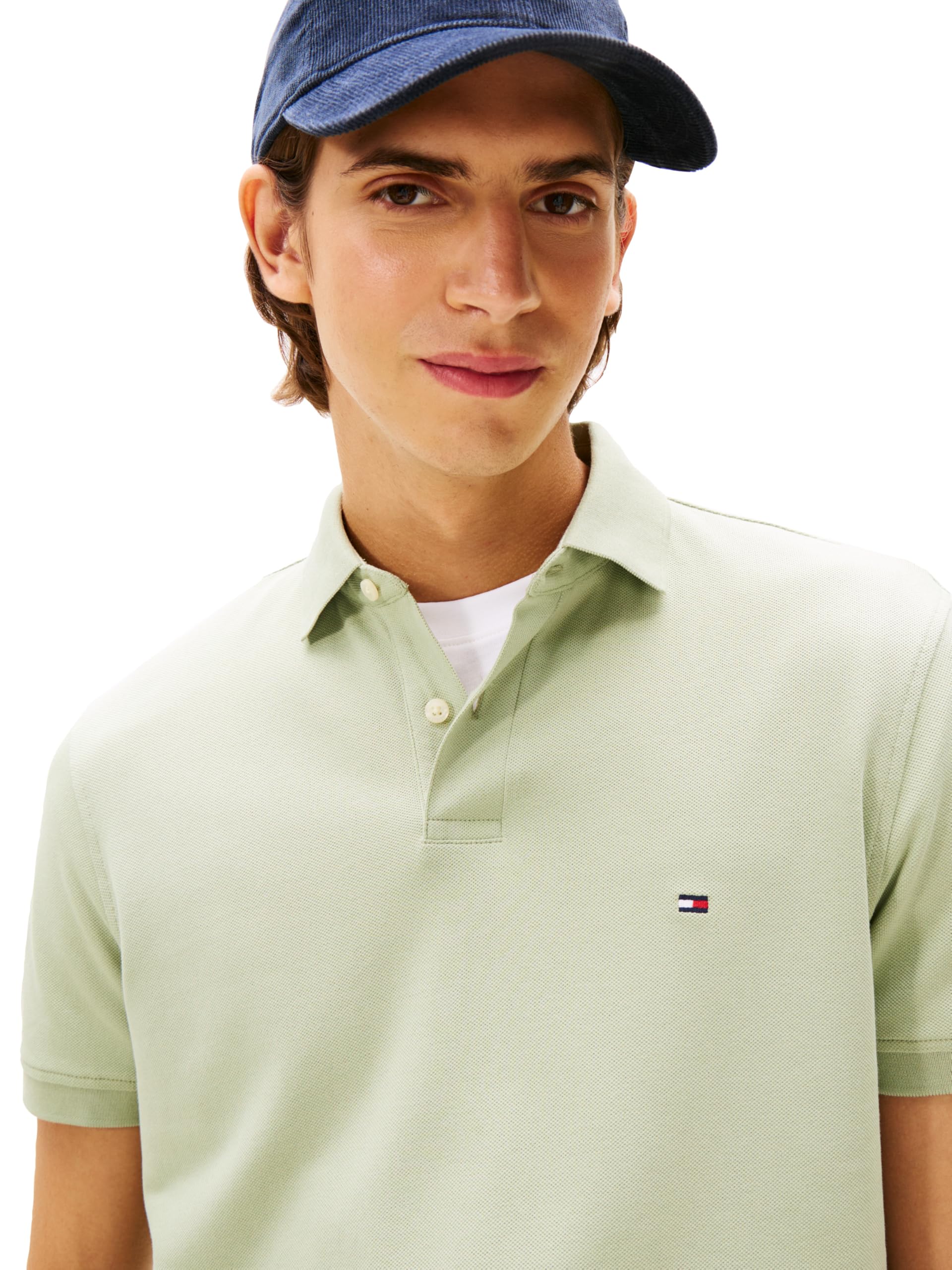 Tommy Hilfiger Herren Kurzarm-Poloshirts in Normaler Passform mit Stretch und Bio-piqué-Baumwolle Kurzarm-Poloshirts in normaler Passform mit Stretch und Bio-Piqué-Baumwolle (1er Pack)