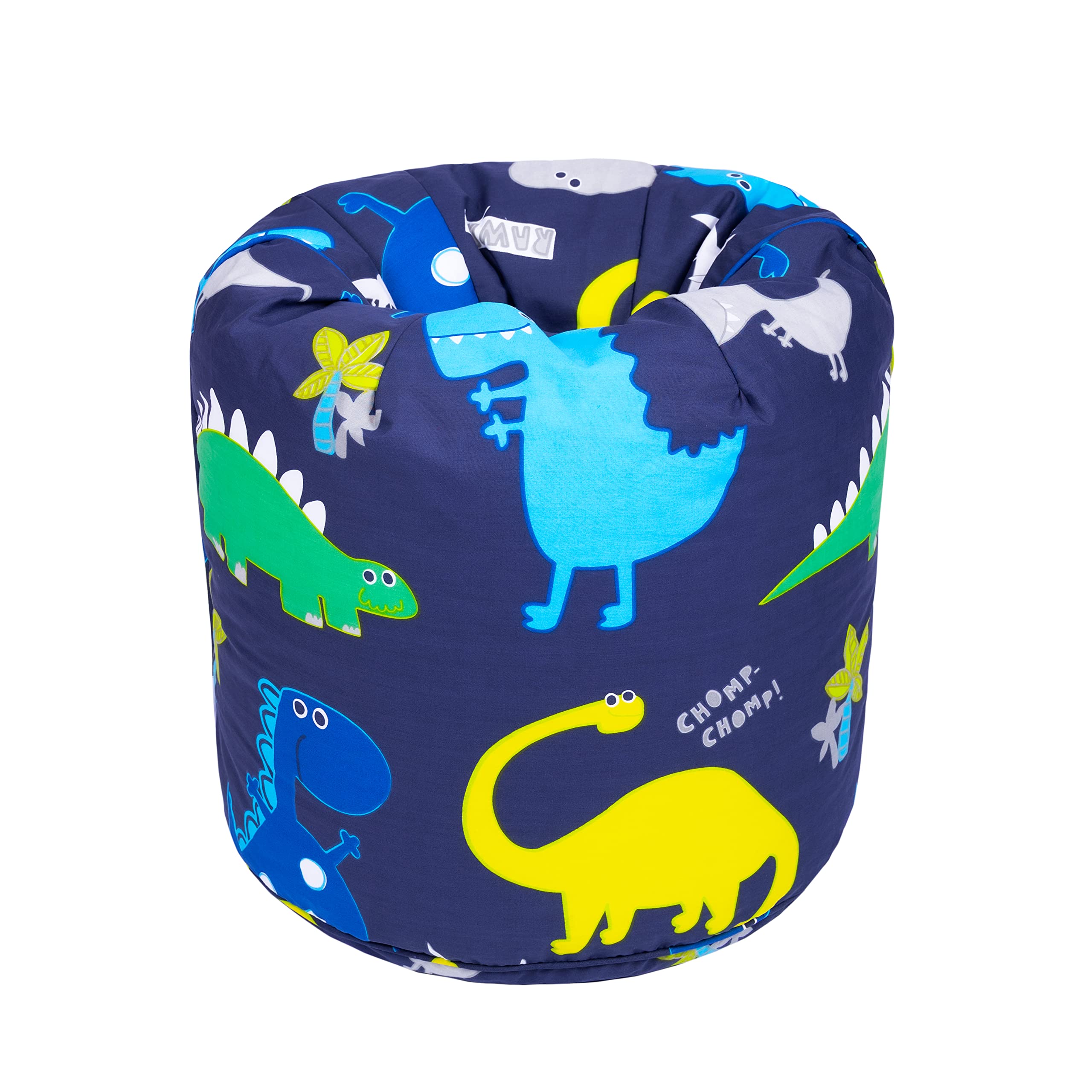 Ready Steady Bed Puff Infantil | Cómodo Puff niños para Interiores y Exteriores | Puf para niños Resistente al Agua | Diseño ergonómico Puff Infantiles | Puff con Relleno Incluido (Dino Dark)