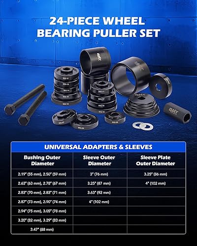 Miniatura 2 de Orion Motor Tech Kit de prensa de rodamientos de rueda para extracción e instalación de rodamientos de tracción delantera, juego de herramientas