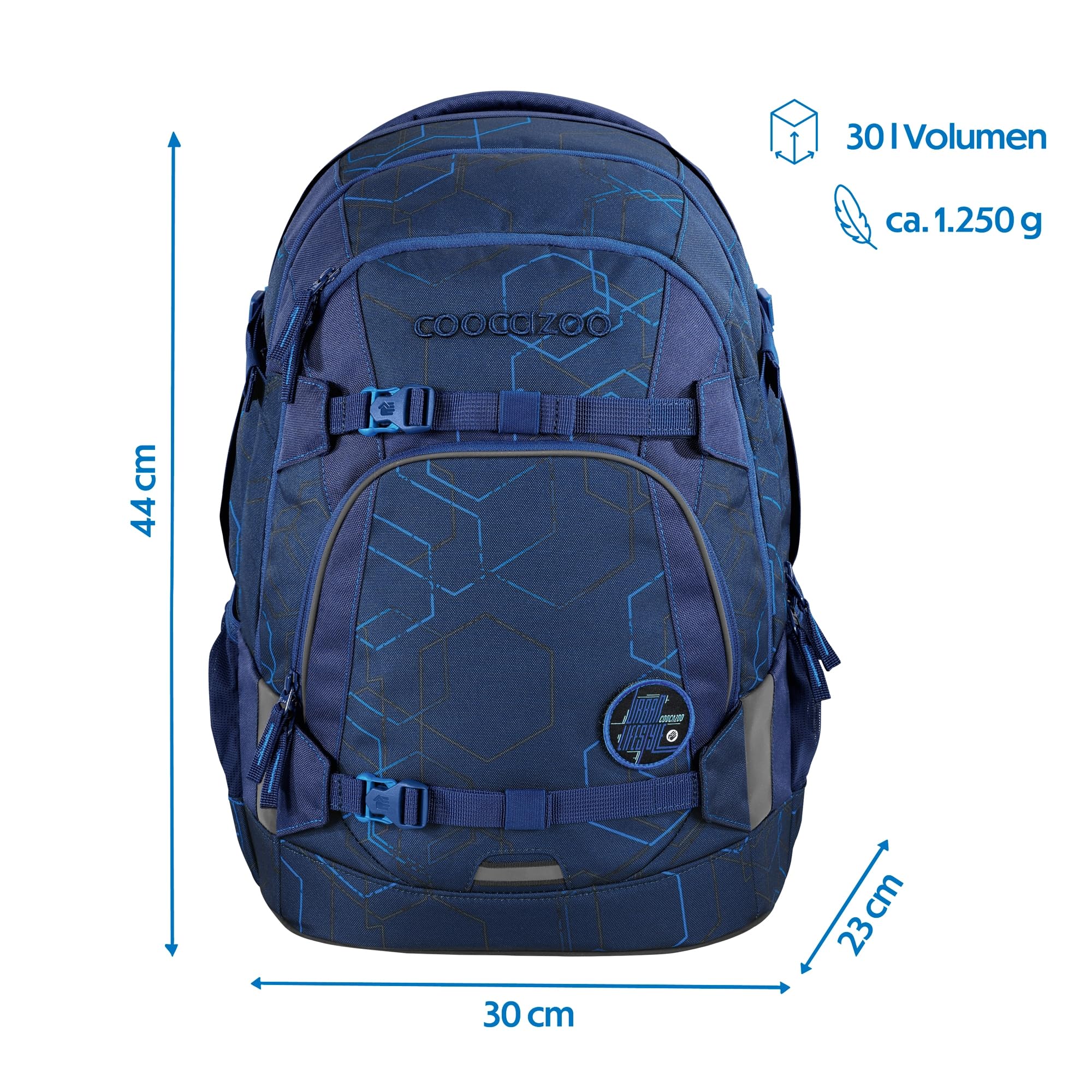 coocazoo Schulrucksack Mate, ergonomischer & anpassbarer Tornister, höhen- & größenverstellbar, mit Brustgurt & Hüftgurt, leicht & individuell, ab der 3. Klasse