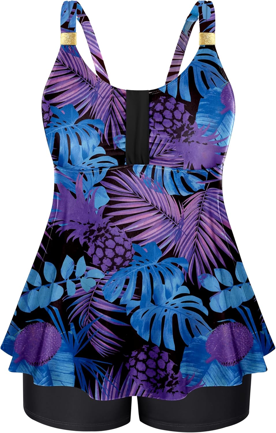 Plus Size Swimsuit for Women Two Piece Bathing Suits with Pockets Tummy Control Tankini Sets 2026 Flowy Swimwear