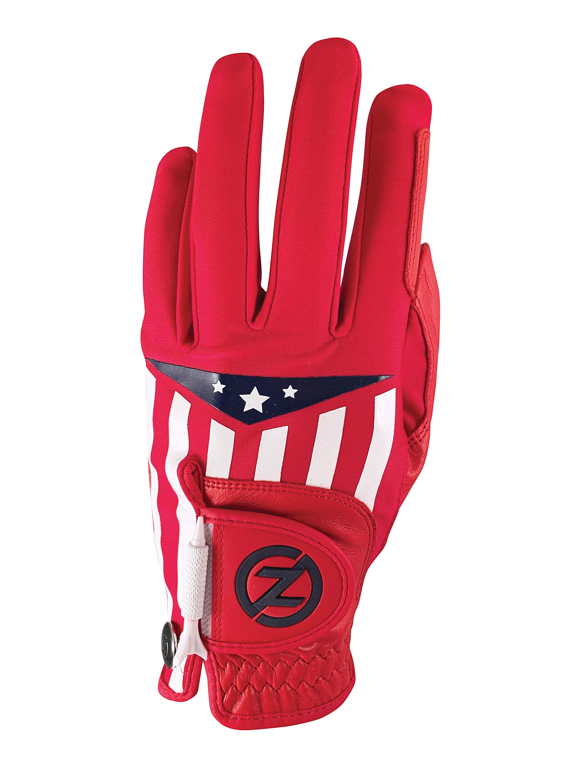 Zero Friction Limited Edition Men's Cabretta Leather Golf Glove, Americana Left Hand, Red