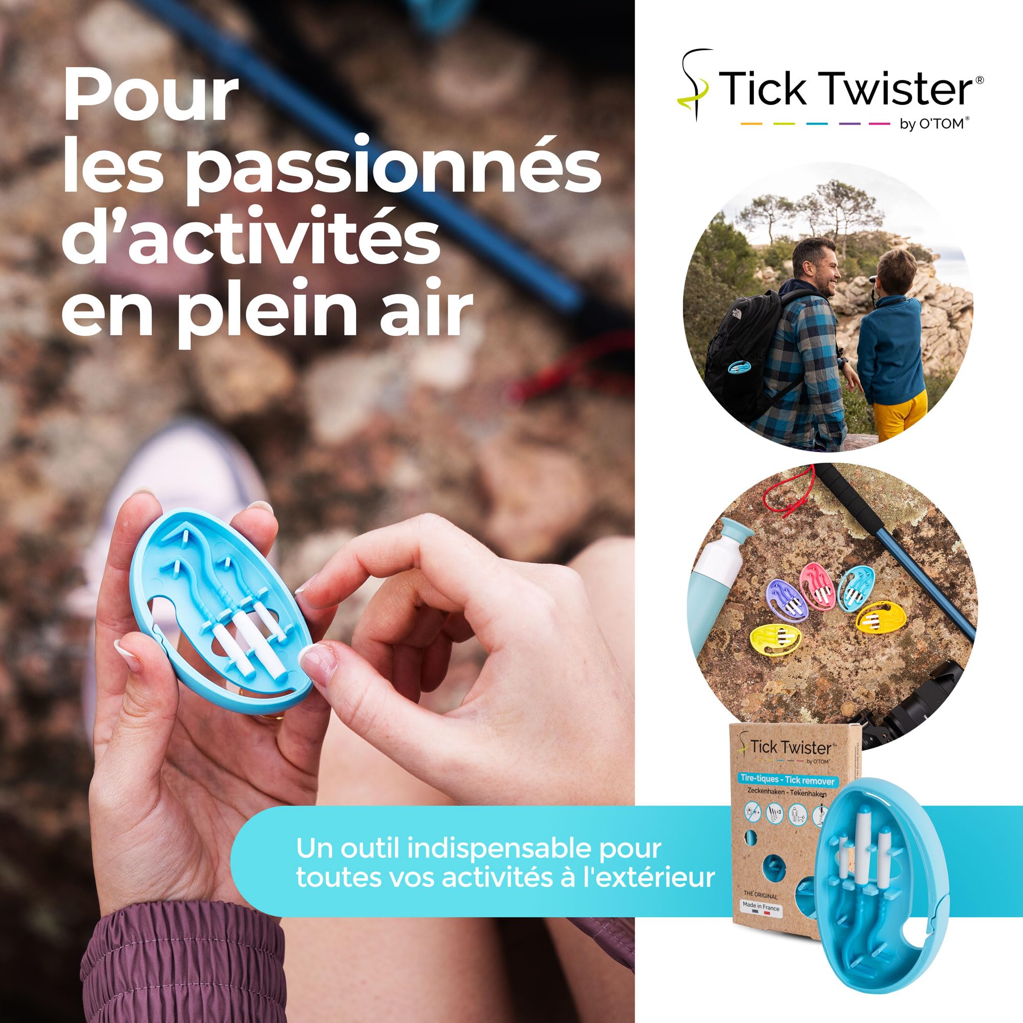 Tick Twister ClipBox Case of 3 Tick Removers for Dogs Cats, Horses and Man - Made in France (BLUE), Lot de 1 - Image 4