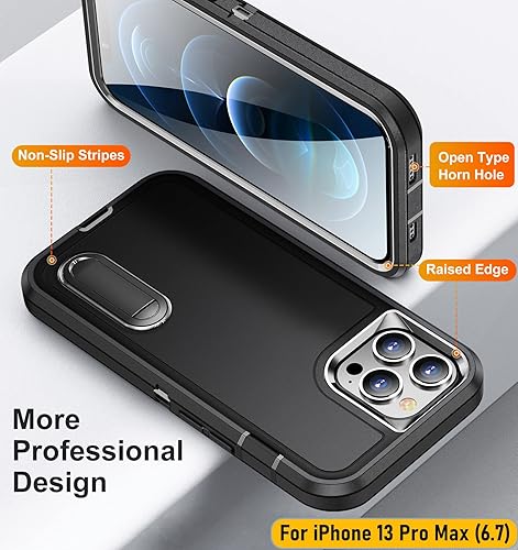 Miniatura 7 de ymxdmd La funda está especialmente diseñada para iPhone 13 Pro Max de 6.7 pulgadas, protección de cuerpo completo, resistente a los golpes, goma de