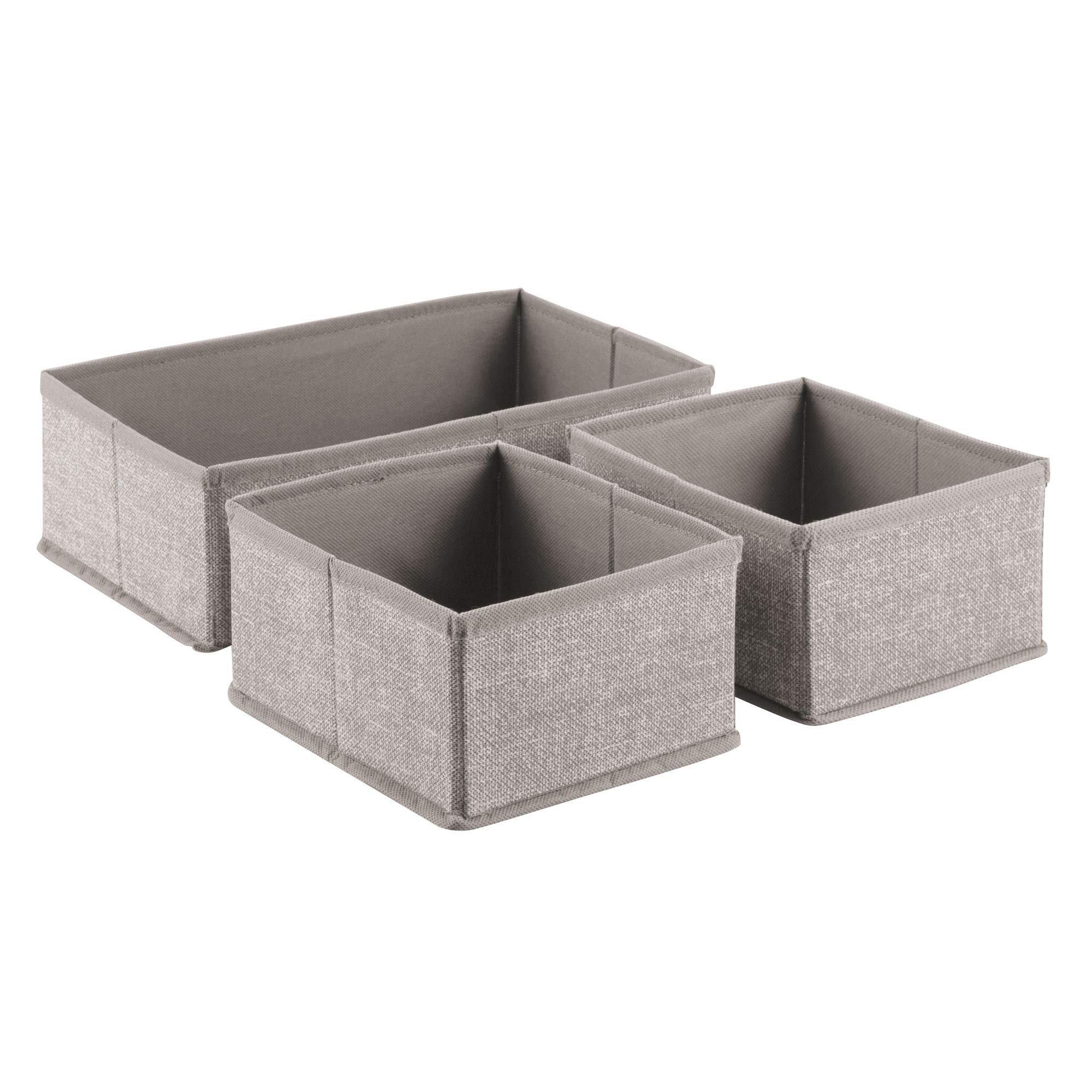 mDesign set da 3 Organizer fasciatoio Scatola portaoggetti grigio