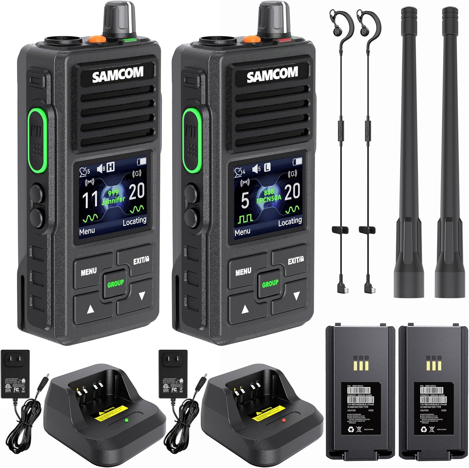 SAMCOM 2026 Upgrade FPCN50A DMR Dual Mode Digital Analog Two-Way Radio, IP67 Waterproof 2 Way Radios with Customised ID/Name,GPS,Message,Emergency Button, Group, Programming 5W Walkie Talkies Type-C