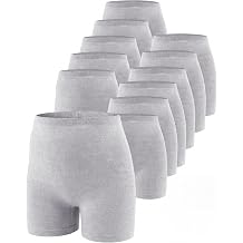 Sosation 12 Pcs Postpartum Underwear for Women Disposable High Waisted Boyshort Underwear for Mom Postpartum Seamless, Stretch Support Under Wear for New Mom Essentials, Waist 28"- 42", Grey