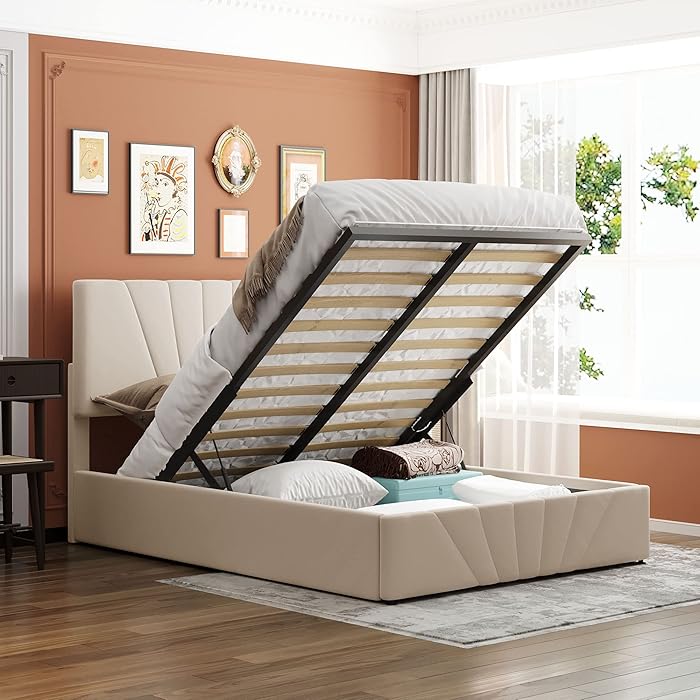 Buy Full Lift Storage Bed, Full Size Platform Bed with Storage
