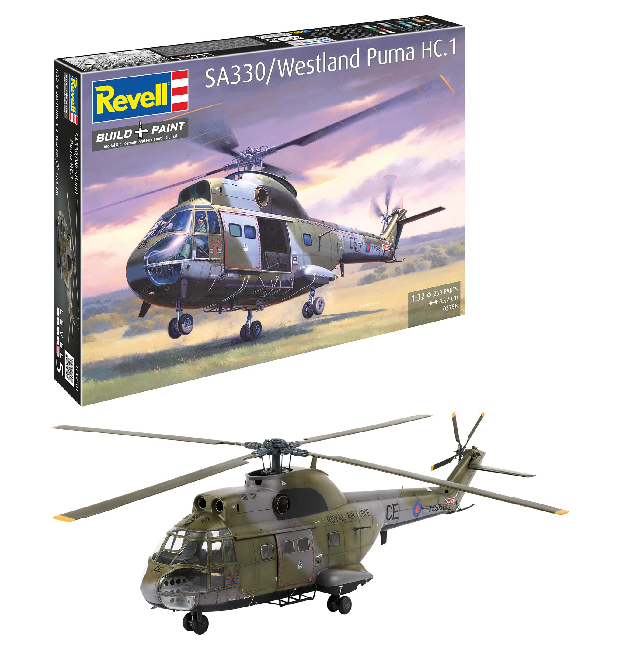 Revell SA 330/Westland Puma HC.1 Échelle 1/32 Maquette Plastique Non Construit/Non Peint