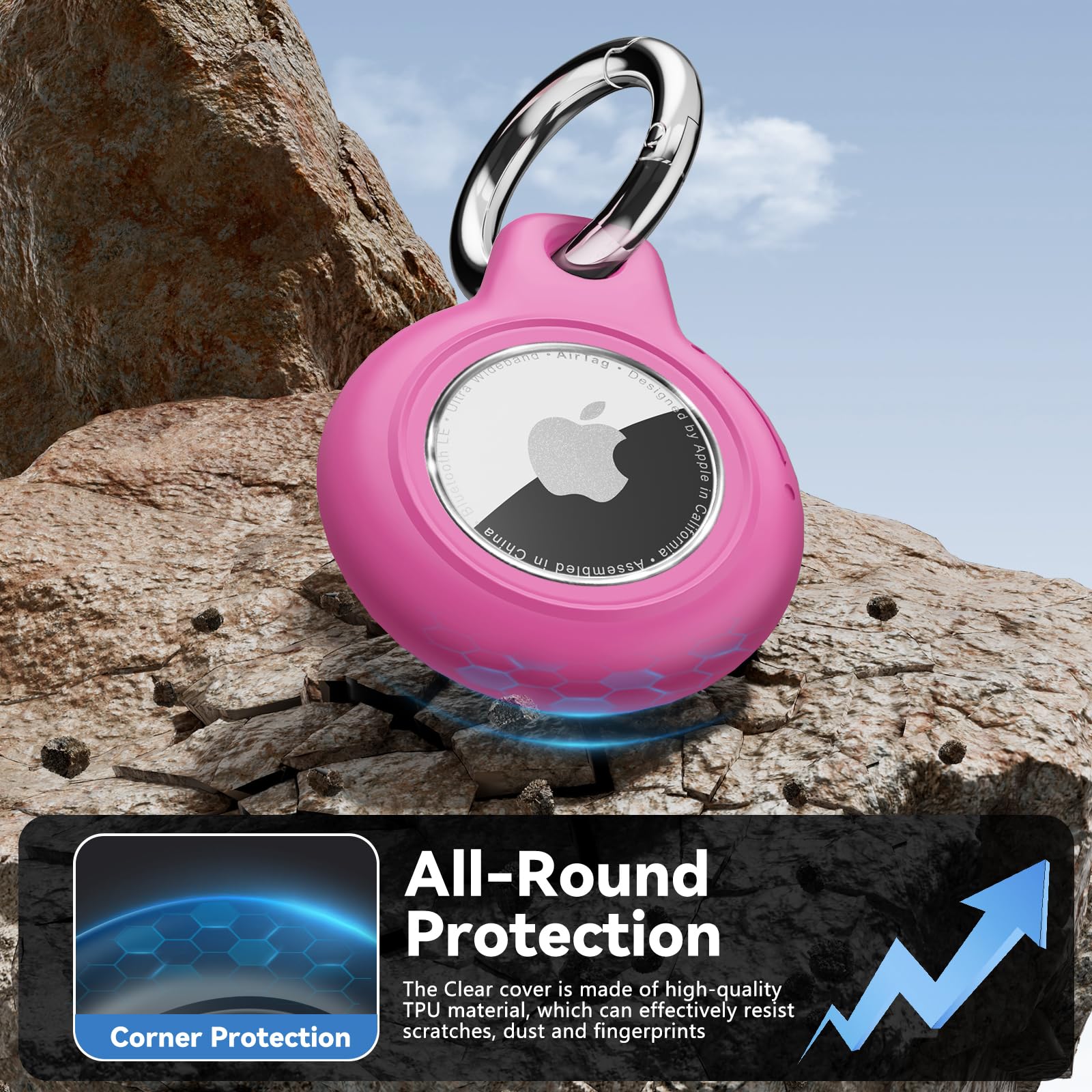 Wodoszczelne etui do Apple Airtag Holder z blokadą, Airtag zawieszka breloczek do kluczy Case with Keychain do bagażu/roweru/zwierząt domowych
