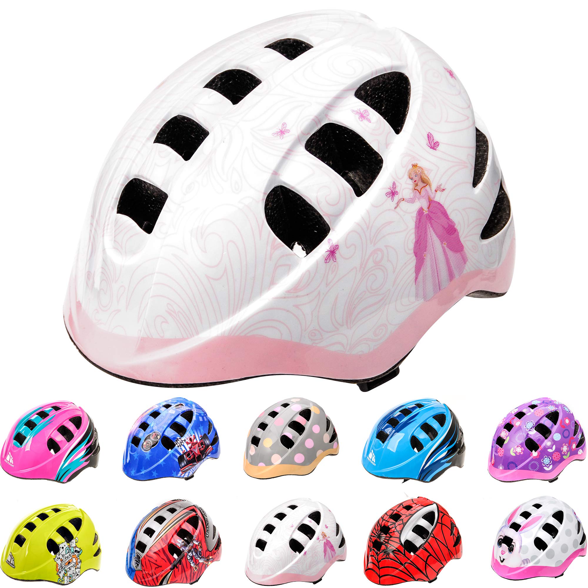 Meteor Casco Bici Ideale per Bambini e Adolescenti Caschi Perfetto per Downhill Ciclismo MTB Scooter Helmet Ideale per Tutte Le Forme di attività in Bicicletta MV6-2