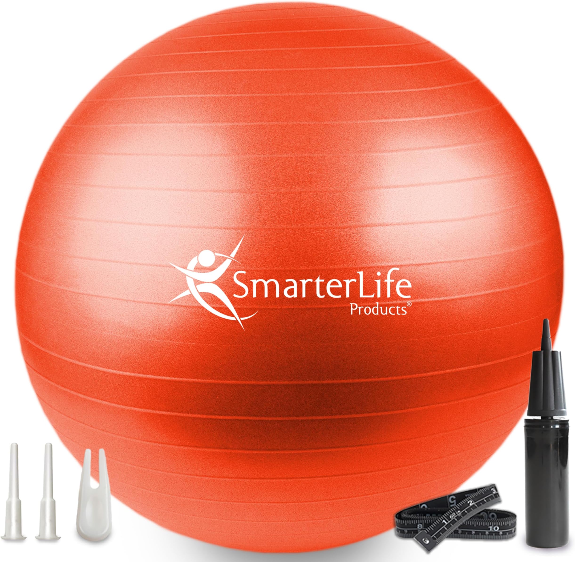 Exercise Ball for Yoga, Balance, Stability from SmarterLife - Fitness, Pilates, Birthing, Therapy, Office Ball Chair, Classroom Flexible Seating - Anti Burst, No Slip, Workout Guide