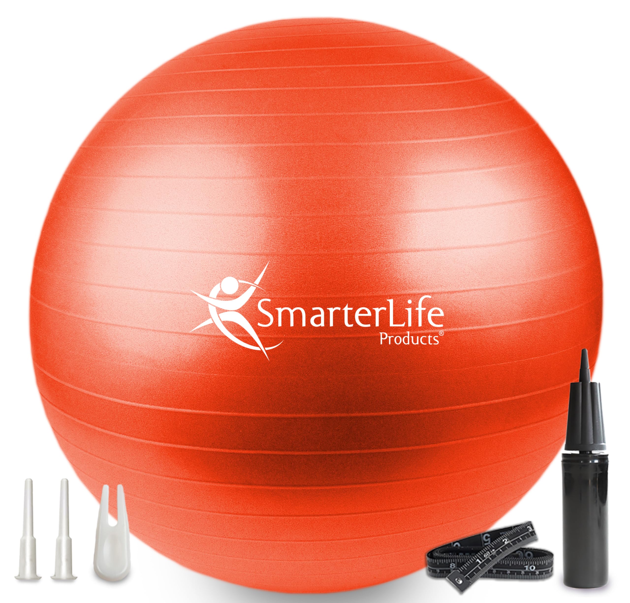 Exercise Ball for Yoga, Balance, Stability from SmarterLife - Fitness, Pilates, Birthing, Therapy, Office Ball Chair, Classroom Flexible Seating - Anti Burst, No Slip, Workout Guide