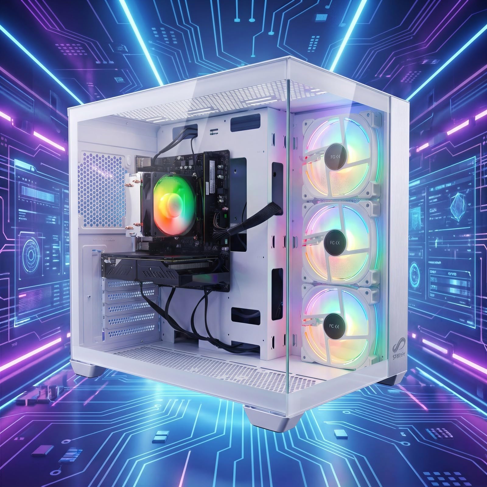 STGSivir PC Gaming Fisso, Ryzen 7 5700X, RTX 3050 6G,16G DDR4,1T SSD