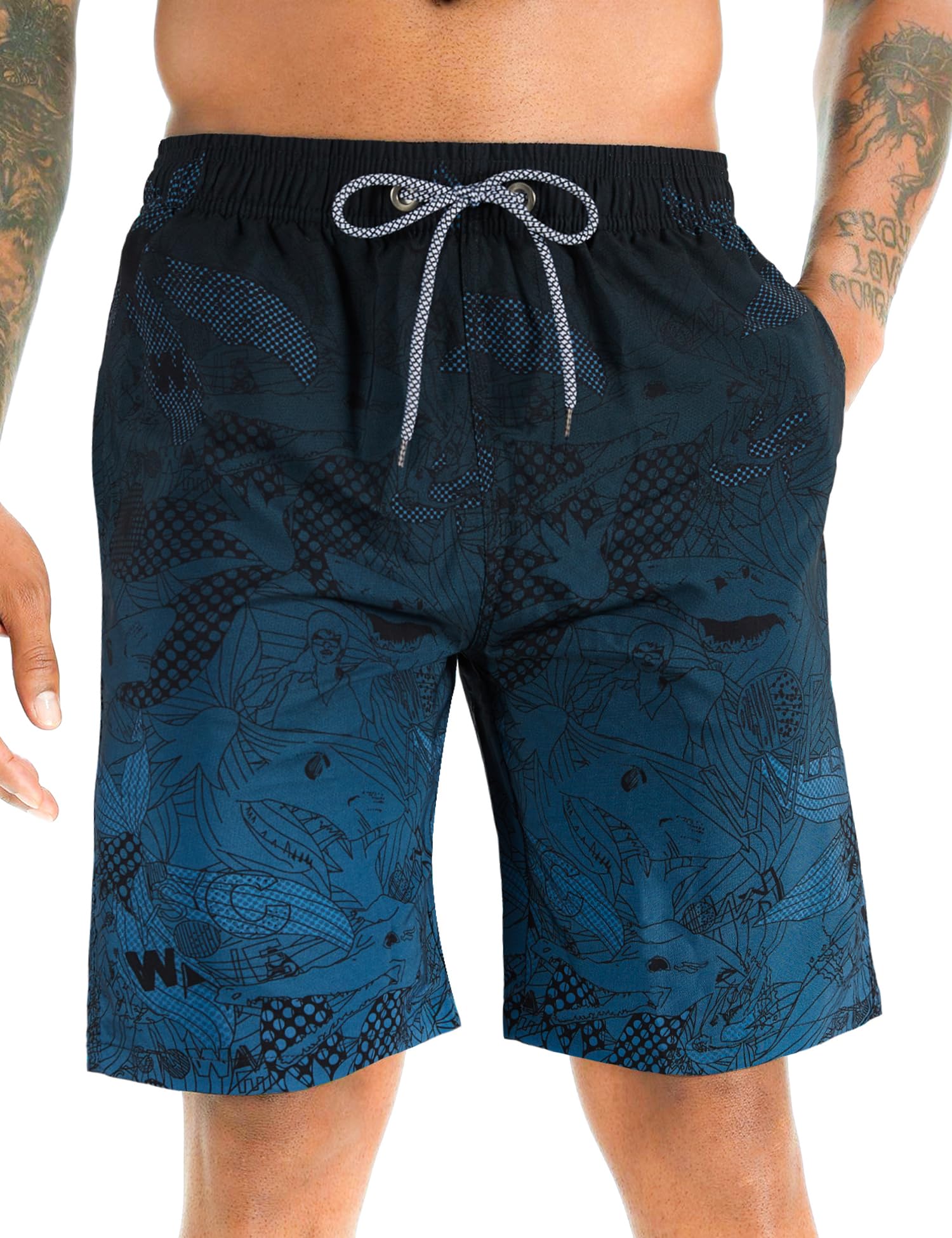 Men's Swimming Shorts Board Shorts Quick Dry Swimming Trunks Summer Beach Shorts with mesh Lining 02
