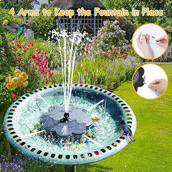 Amazon.com: GAIZERL Solar Fountain, Upgrade Lucky Flower 3.5