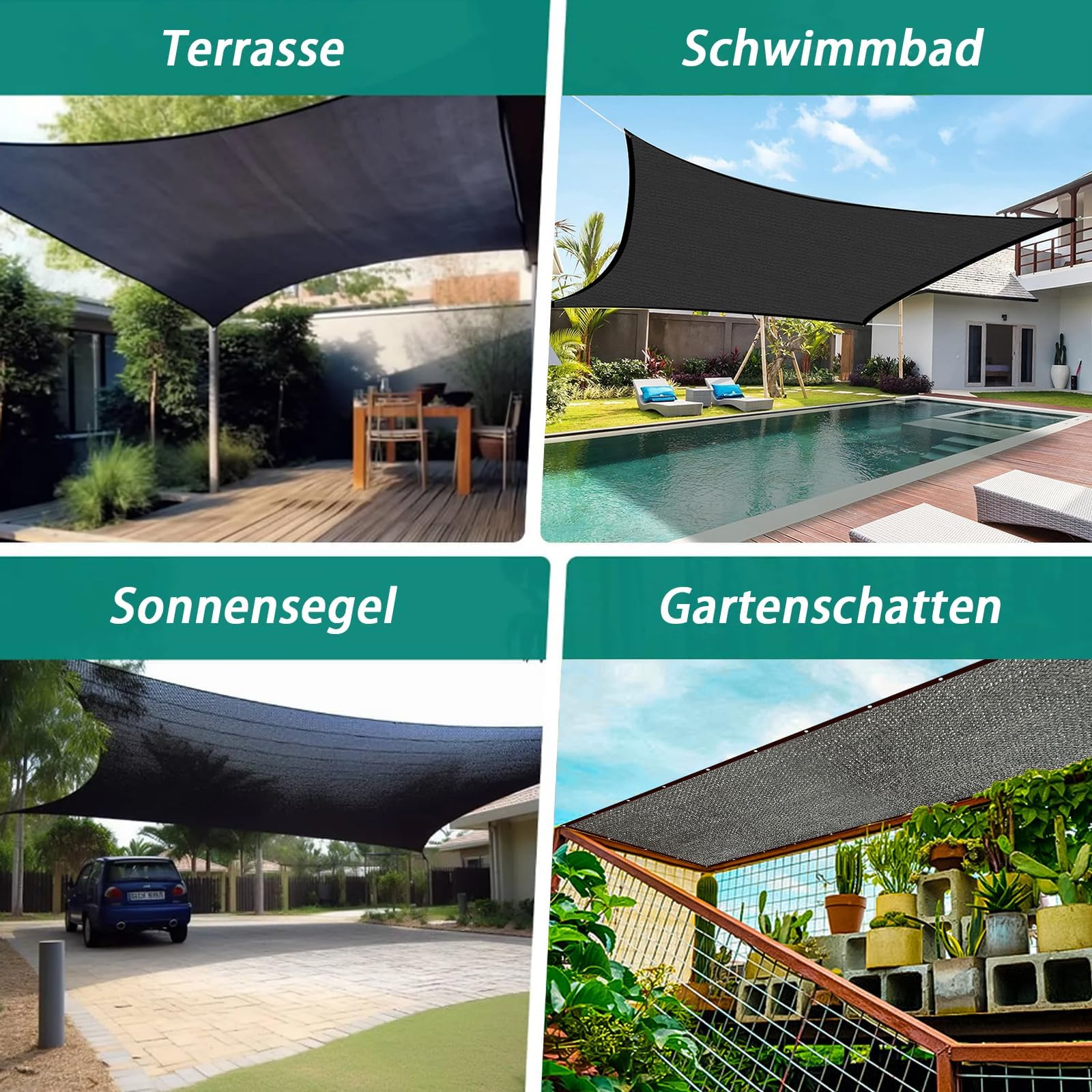 YILUFACAI Awning 2 x 3 m, 70%, Water-Permeable, Breathable, UV Protection, Shade Net with Eyelets for Pergola, Garden, Balcony, Patio, Greenhouse,
