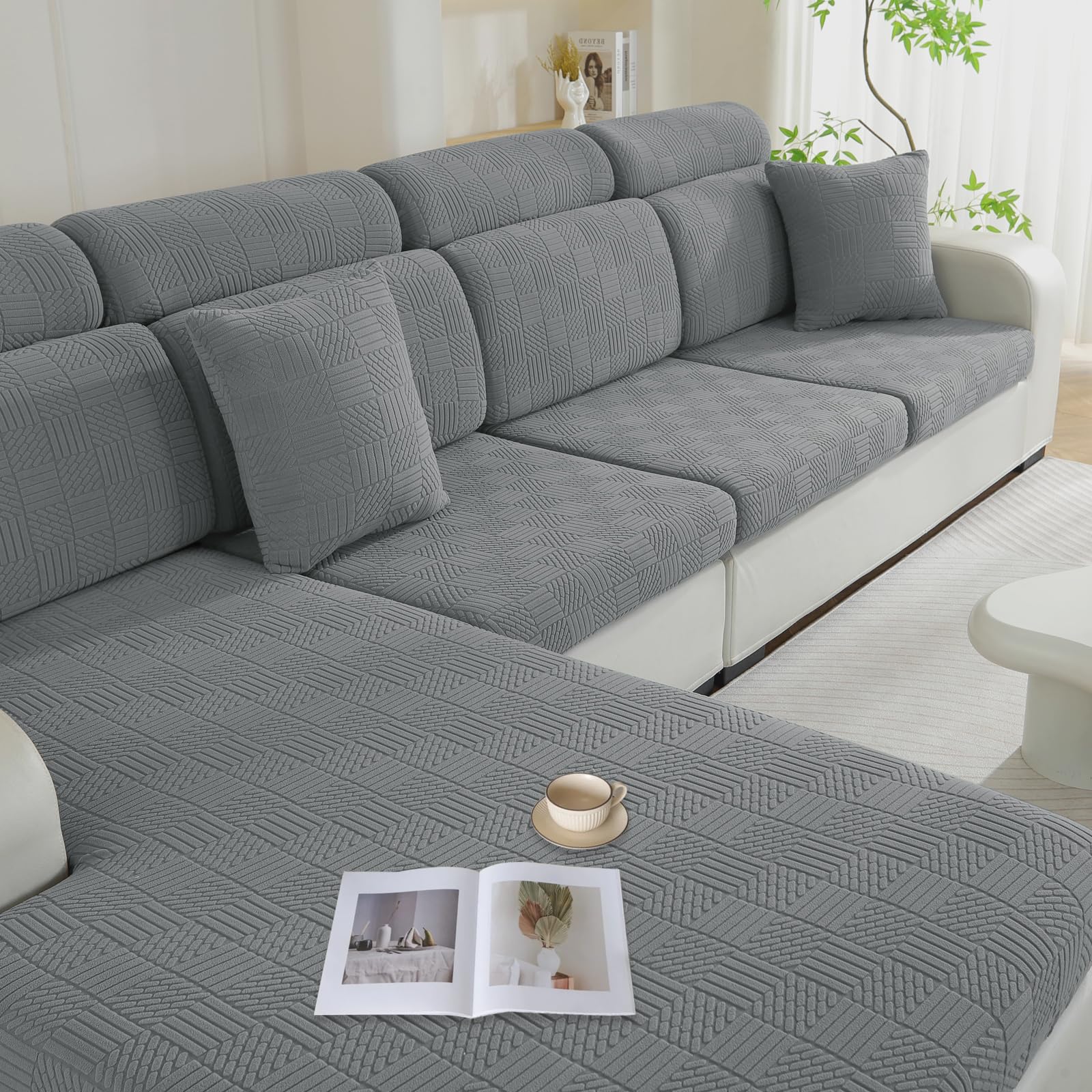 Funda Asiento Ystyle, Cojn Ajustable, Elstico, Separado para Chaise Longue Gris Claro Global Recycled Standard Global Recycled Standard Global Recycled Standard