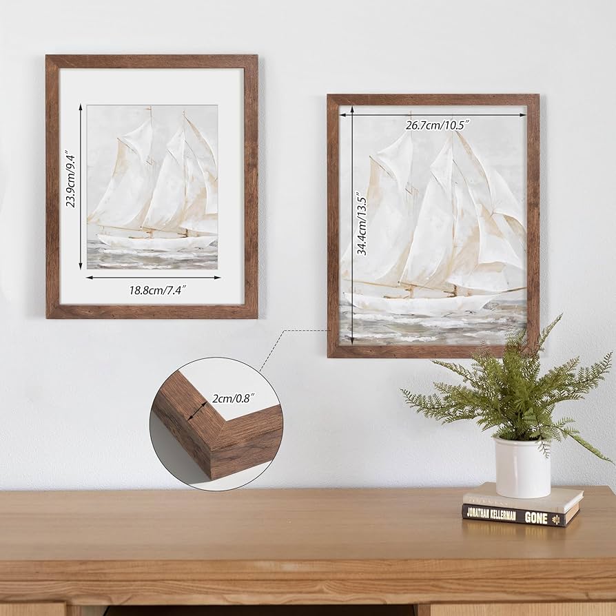 額縁　写真立てセット　金縁、木枠 Amazon.co.jp: Afuly フォトフレーム 2個セット 木製 写真立て