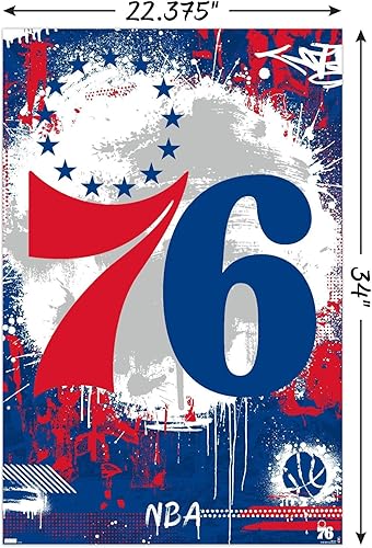 Miniatura 3 de Trends International NBA Philadelphia 76ers - Póster de pared con logotipo Maximalist 23, 34 pulgadas de largo x 22.4 pulgadas, versión sin marco