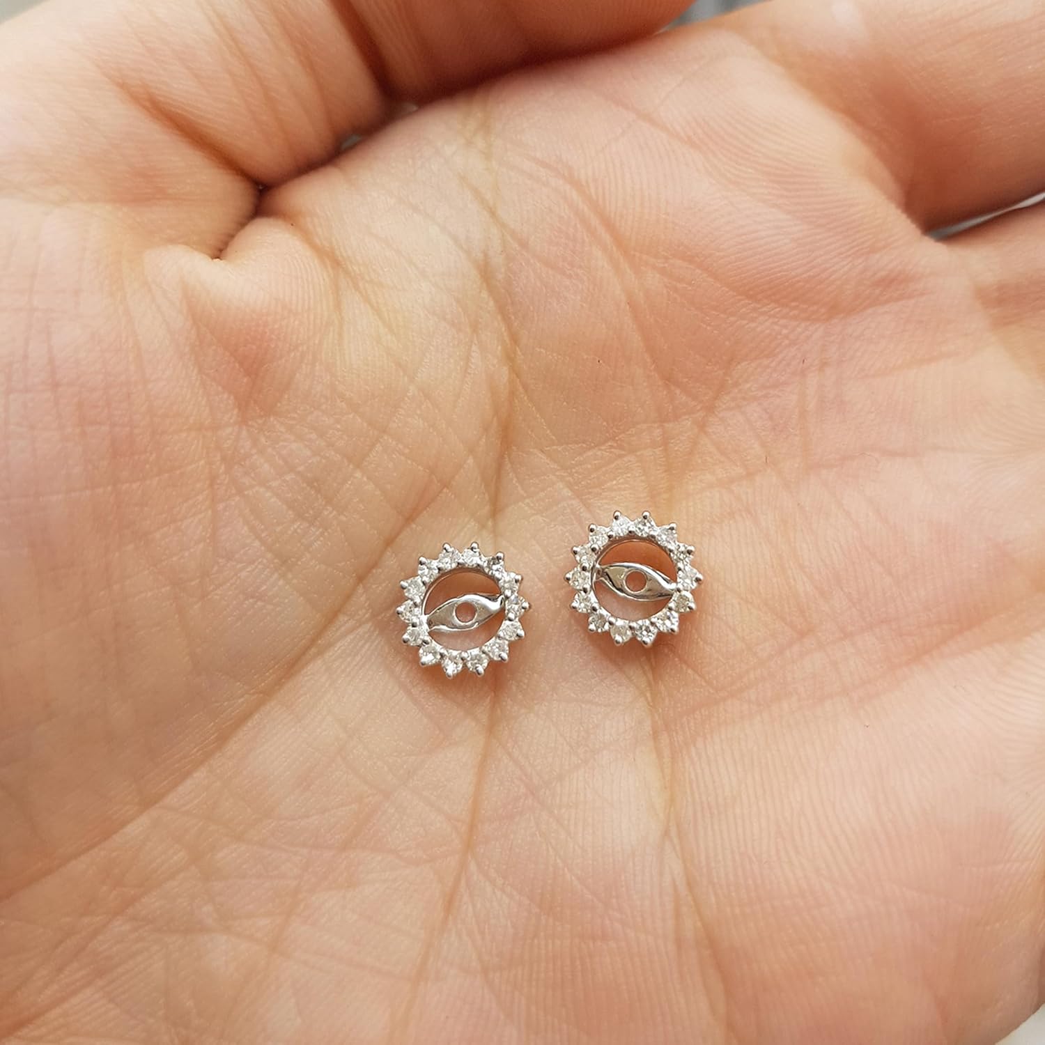 Dazzlingrock Collection 0.30 Carat (ctw) Round Lab Grown White Diamond Removable Jackets Stud Earrings for Her in 925 Sterling Silver - Image 3