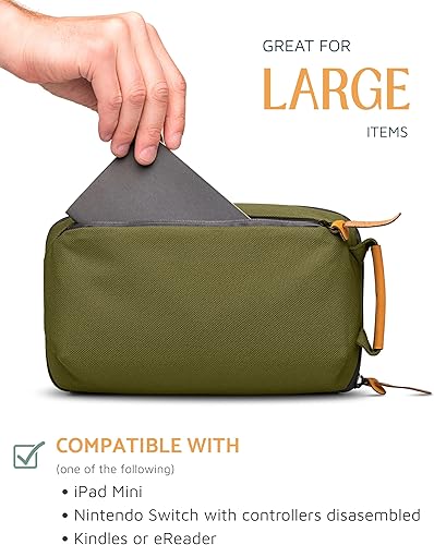 Miniatura 6 de Tech Bag Organizer - Pequeña bolsa organizadora de artículos electrónicos para viajes, funda de viaje premium con detalles de cuero, bolsillo de