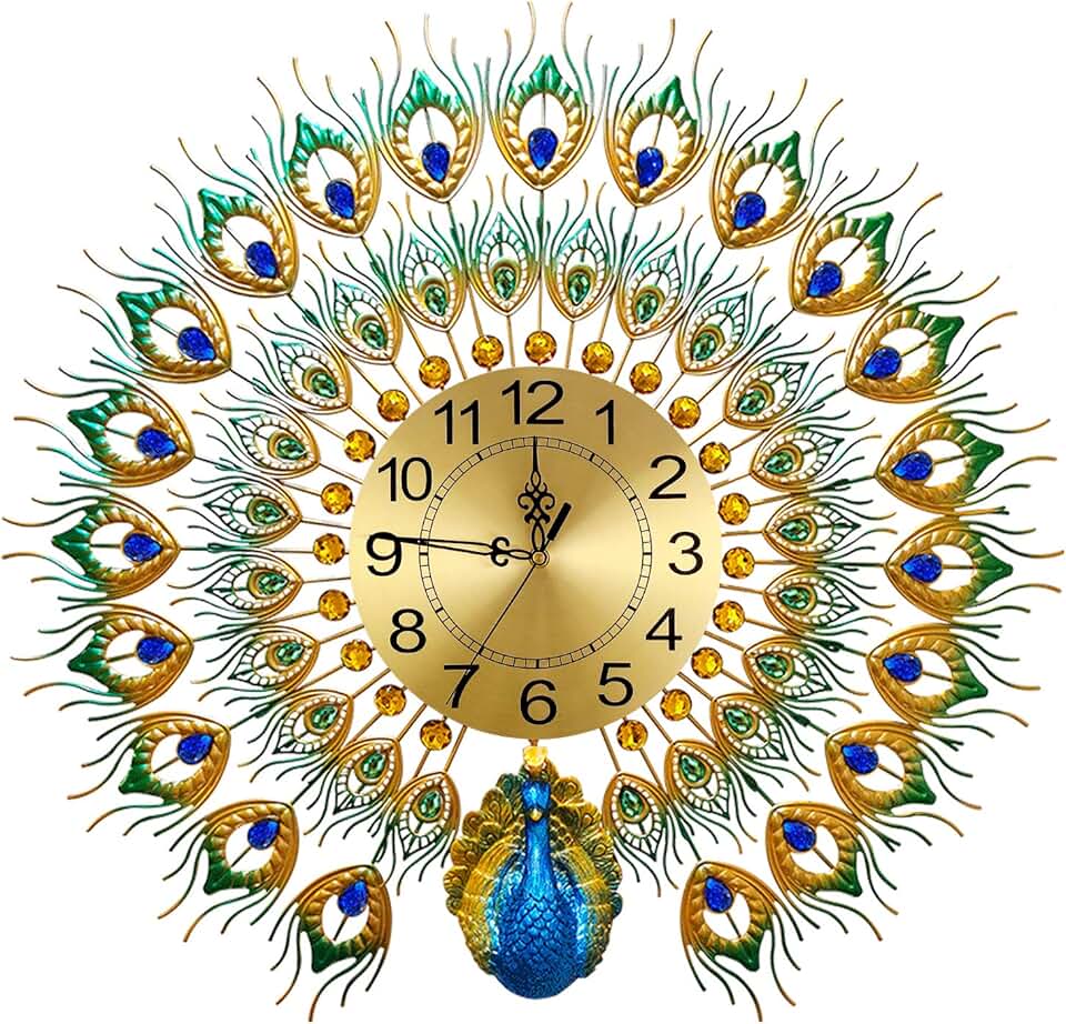 peacock clock