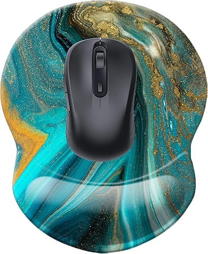 Miniatura 145 de Alfombrilla para mouse con soporte de muñeca, almohadilla antideslizante para mouse para oficina, computadora, laptop y Mac, cómoda y ligera