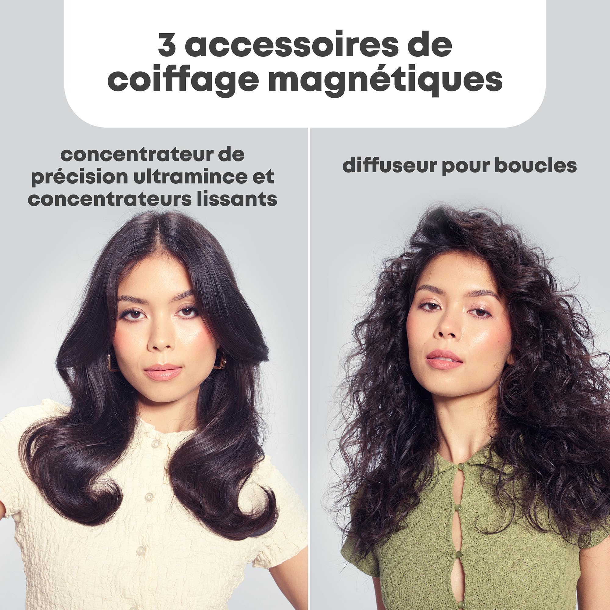 REVAMP Dynamic Radiance X Shine Seche Cheveux Ionique Professionnel - Moteur Digital Intelligent pour un Séchage Rapide, Sèche-Cheveux Diffuseur, Léger, Portable - 3 Accessoires Magnétiques