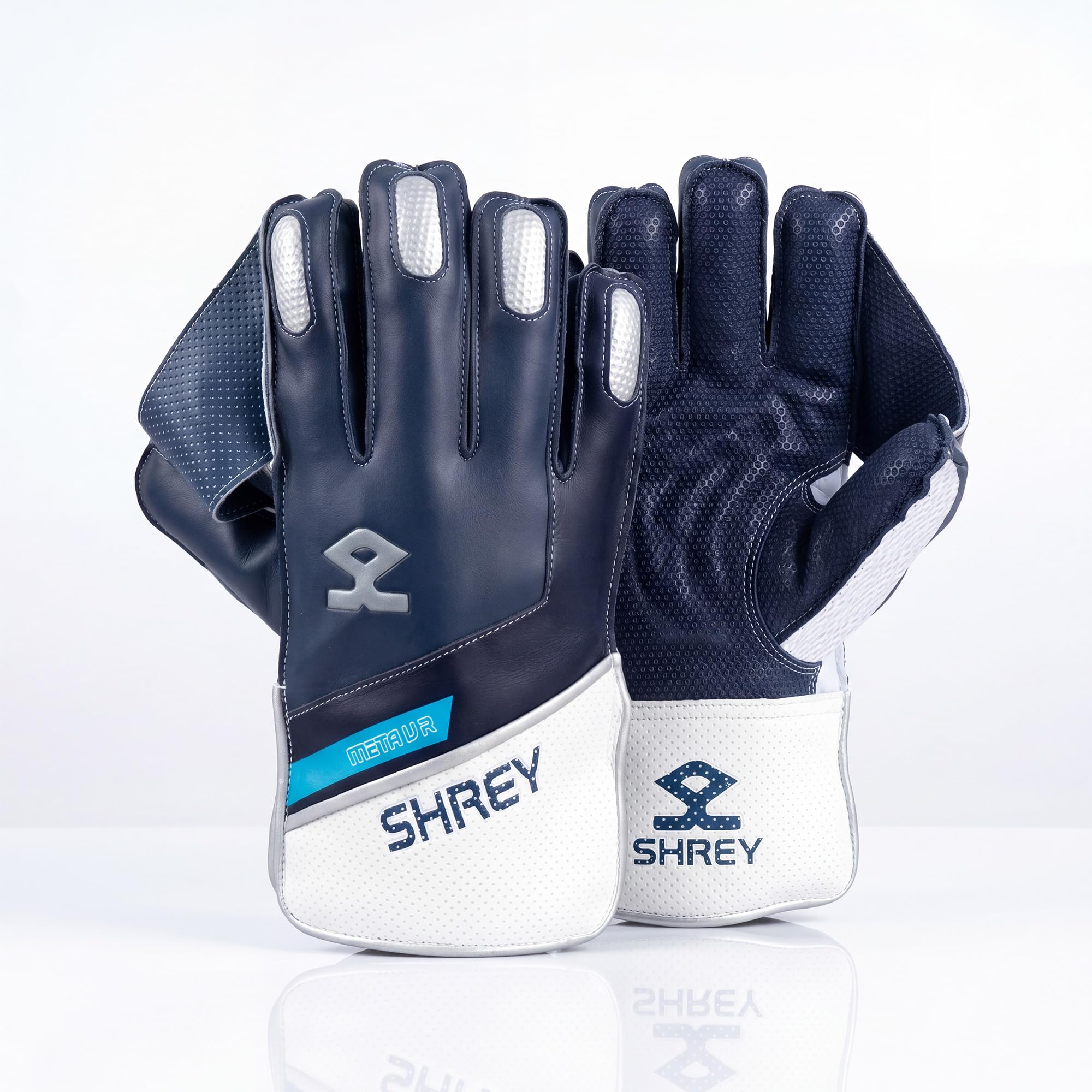 SHREY Meta VR Cricket Wicketkeeping Gloves Premium Grip Keeping Gloves (Navy/White, Senior)-image-31