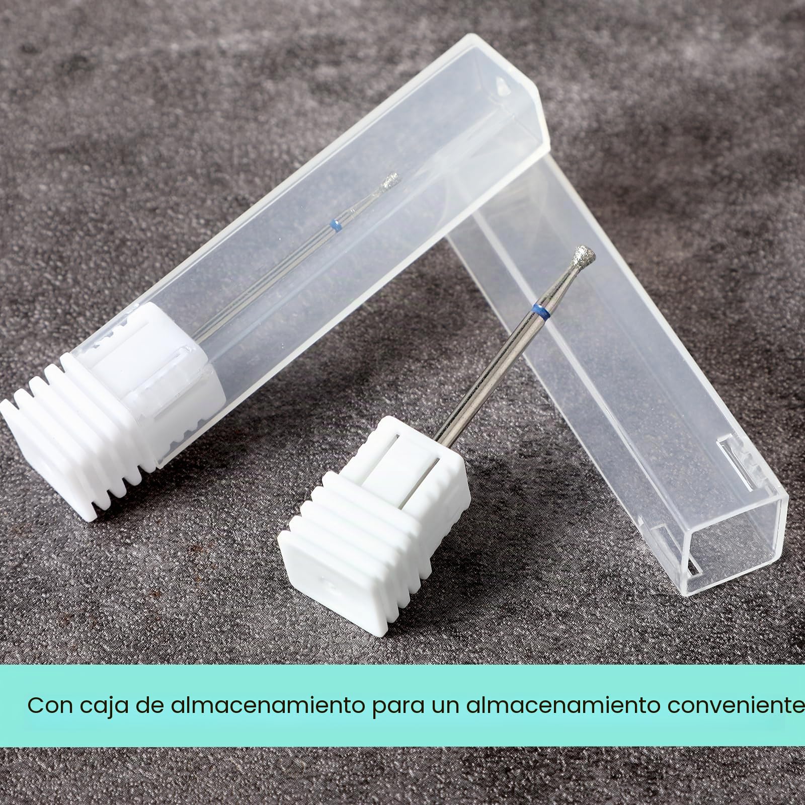 Andibro - Puntera para lijadora de uñas, puntas de uñas, profesionales, planas, puntas de uñas, eliminación rápida de cutículas, acrílico, gel duro, bola cónica, redonda, para manicura pedicura