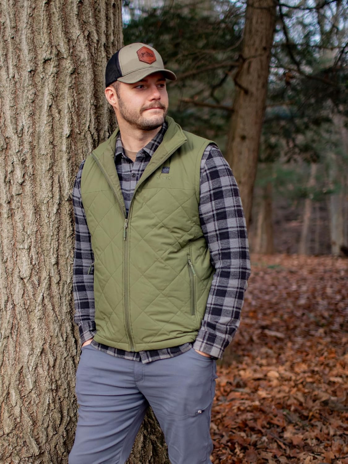 ORORO Men's Heated Quilted Vest with Heated Collar, Lightweight Quilted Heating Vest with USB-C Rechargeable Battery - Image 8