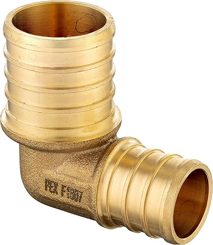 Miniatura 7 de GUOFIS Paquete de 10 accesorios PEX, Pex 34 x Pex 12 pulgadas, codo de latón reductor, PEX F1807 engarzado 90 grados para tuberías PEX, fontanería