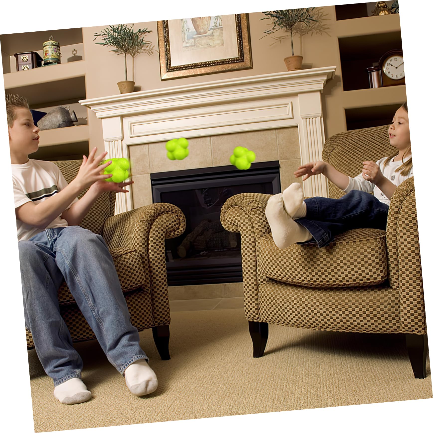 Toyvian TPR Balones 6 Piezas de Reacción Hexagonales para Entrenamiento