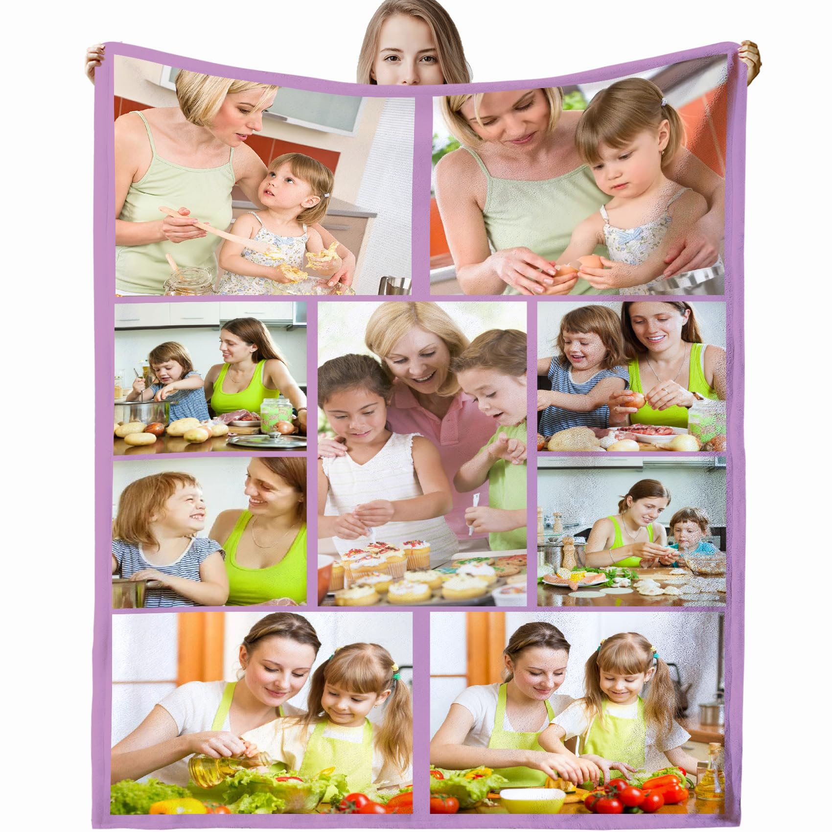 Personalised Blanket for Adults, Custom Photo Blanket Personalised for Adults Kids with Pictures Customized Gifts for Family Kids Pet Friends Birthday Mum, Dad, Boyfriend, Girlfriend