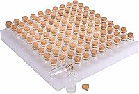 MaxMau 10ml Clear Glass Bottles with Cork Stoppers - 100 Pack Tiny Vials for DIY Crafts, Wedding Favors, Wishing Bottles