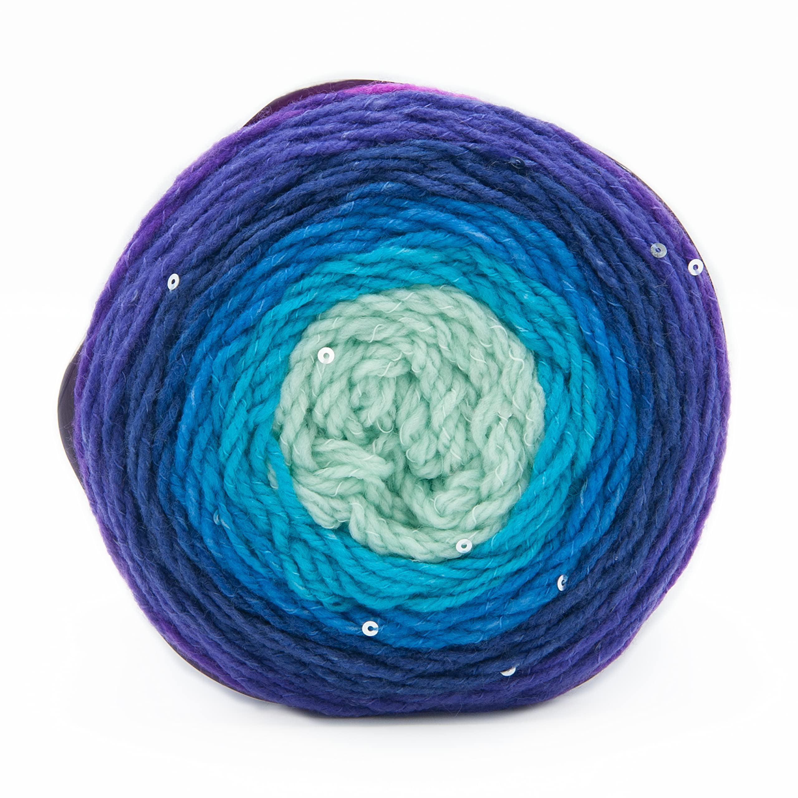 Lion Brand Yarn - Hilo de lentejuelas mandala (3 unidades), tanzanita