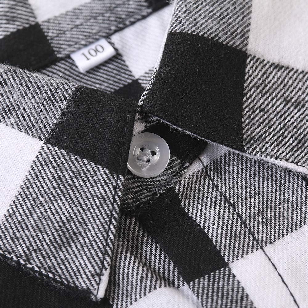 Boys Flannel Shirt Toddler Buffalo Plaid Shirt Long Sleeve Button Down Shirts Kids Casual Tops - Image 5