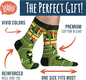 Lavley Funny Socks for Sports Fans and Players - Cool Novelty Gifts for Men, Women, Teens