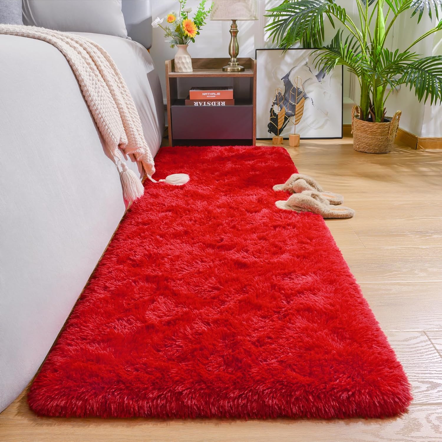 ( similar) AROGAN 2x6 Feet Soft Runner Rugs for Bedroom Plush Fluffy Rug, Shag Furry Area Rug Carpet Non Shedding for Hallways Nursery Children Kids Girls Room Home Decorative, Red 2' x 6' (Runner) Red