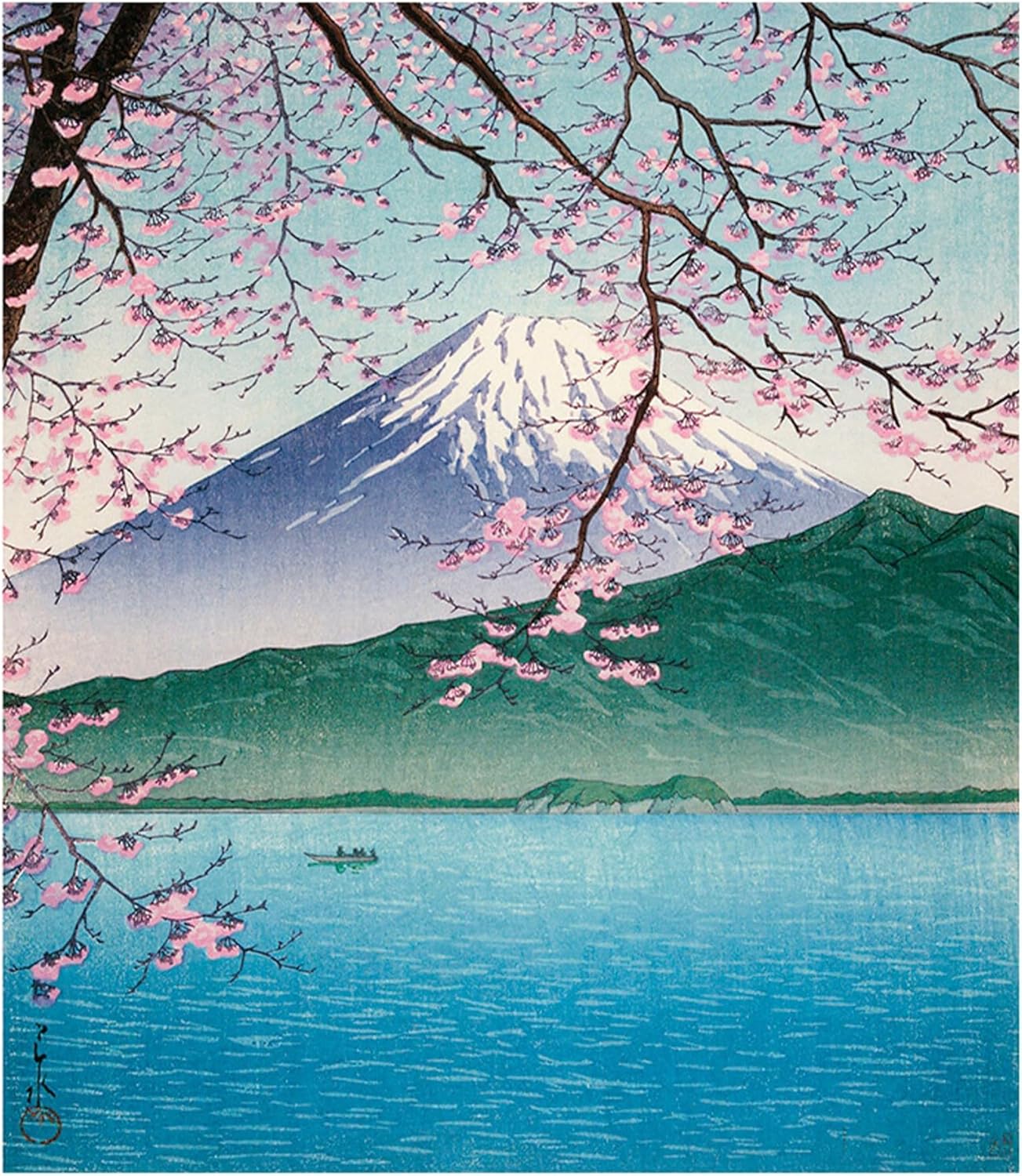 Nawrap Printed Dishcloths - Set of 3 - Mt. Fuji Designs - The Great Waves + Red Fuji + Kisho, Nishiizu - Katsushika Hokusai, Kawase Hasui - Made in Japan