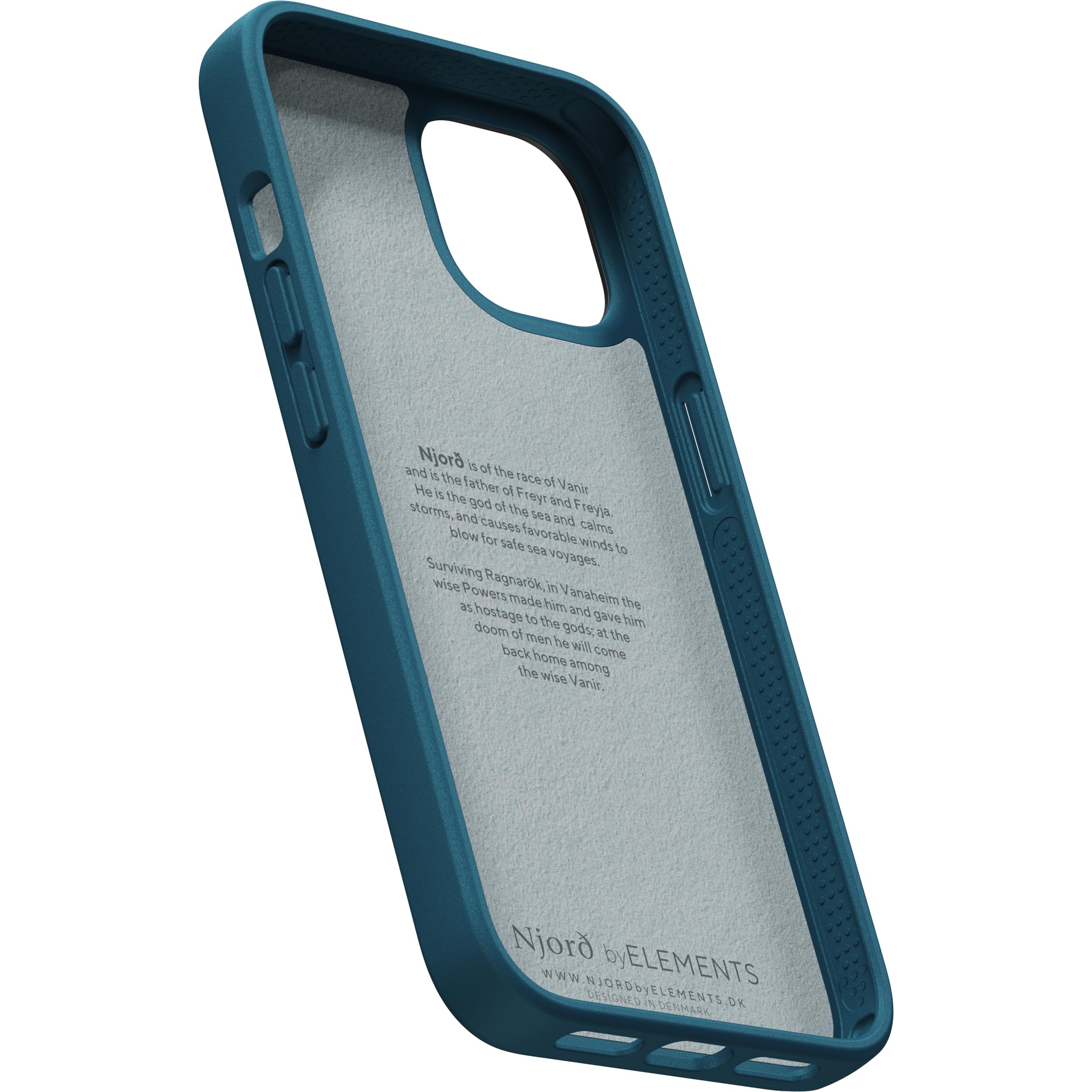 Njord Collections Coque De Téléphone En Tissu, Convient Pour IPhone 15 Pro Max, Résistant Aux Chutes De 2m, Matériau 100% Recyclé, Compatible Mag, Gris Foncé