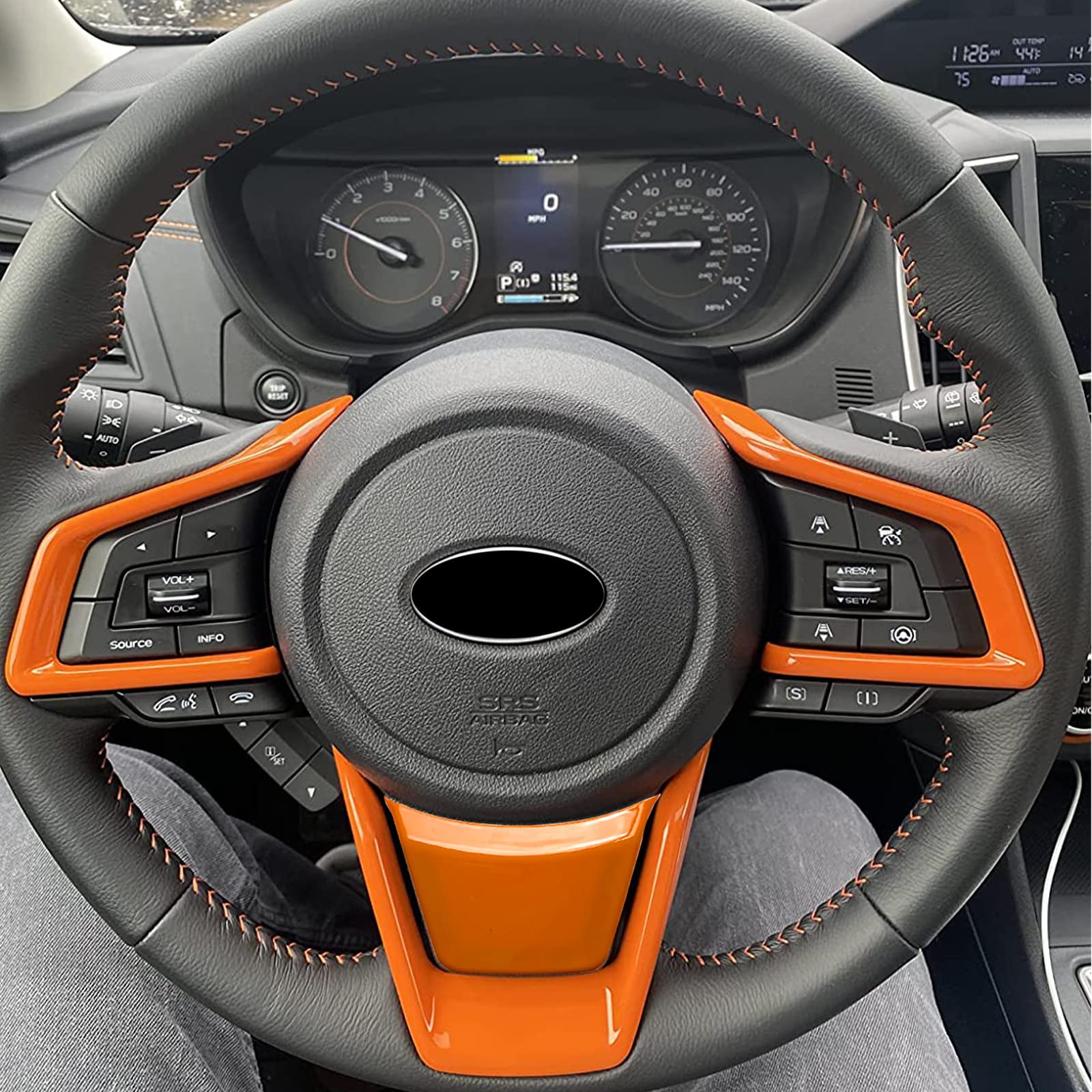 KEALAS 4PCS ABS Orange Steering Wheel Panel Frame Trim Cover for Subaru Forester Ascent SUV 2019-2024,for Impreza 2017-2024,for Legacy/Outback 2018-2024,for Crosstrek 2018-2024