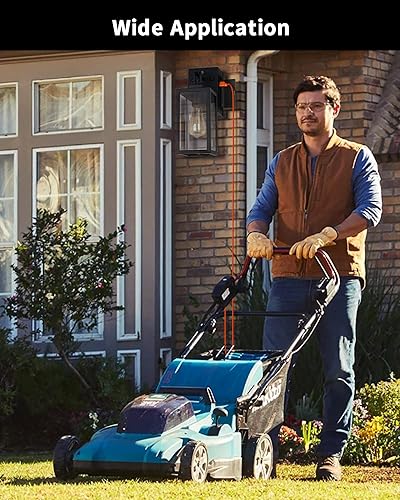 Miniatura 7 de OKELI - Lámpara de porche con tomas de corriente GFCI sensor de anochecer a amanecer lámparas de pared exteriores impermeables farol de pared