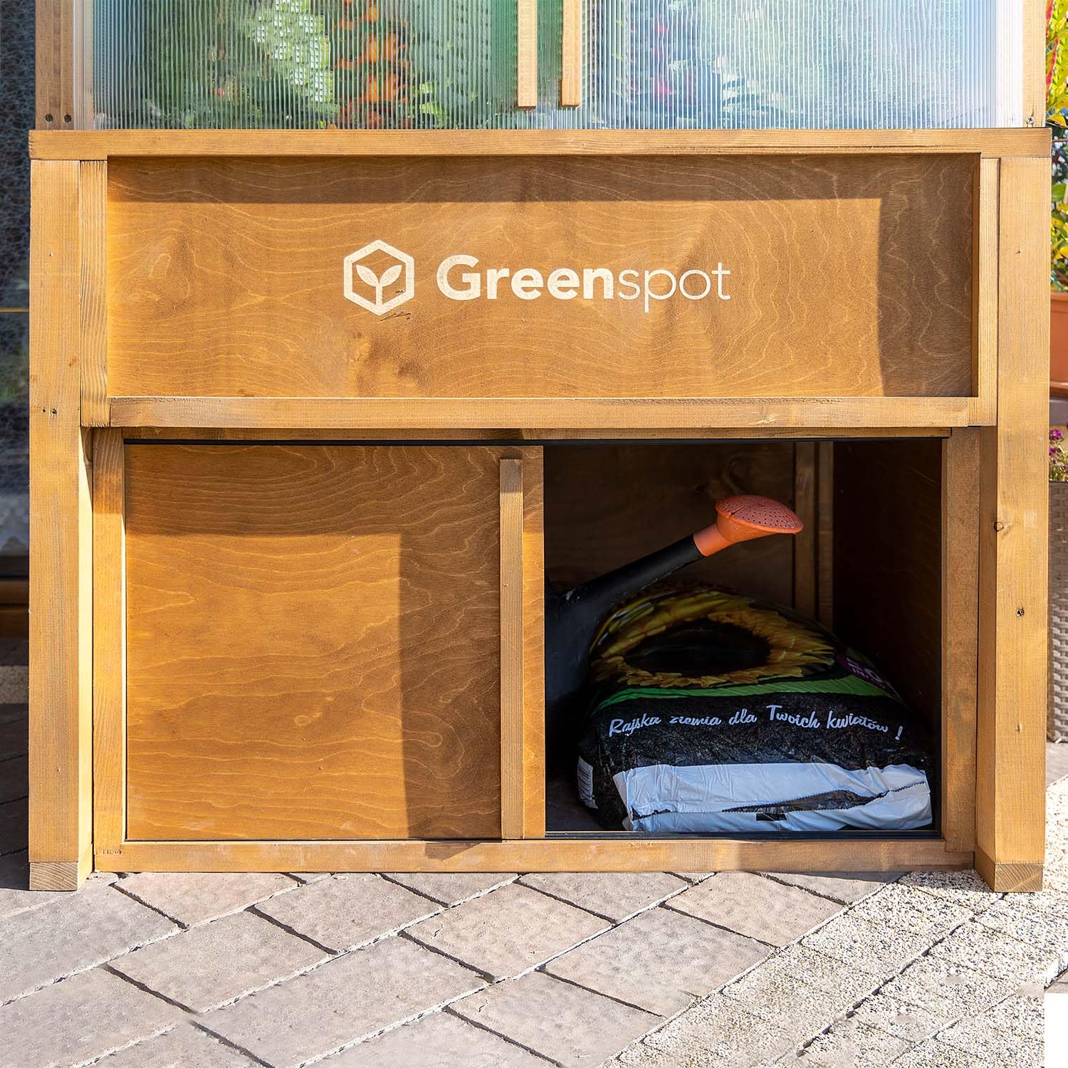 Greenspot - Mini Szklarnia - do Ogrodu, na Taras, Balkon - 100x80x178 cm - z Drewna i Tworzywa - Mini Ogród Zimowy, Mała Szklarnia na Pomidory, w Stylu Vintage - Lavish Palisander